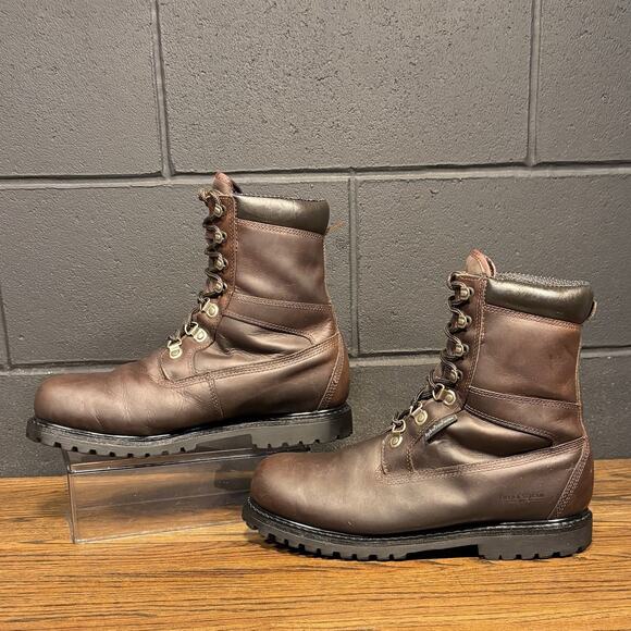 Field & Stream Brown Leather 8” Lug Sole Hunting Logger Boots Men’s 11.5 - Picture 1 of 8